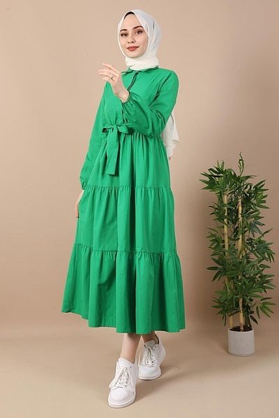 VOLT CLOTHİNG فستان بياقة قميص وأزرار