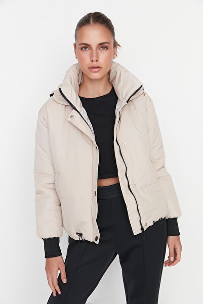 Trendyol Collection Winter Jacket - Beige - Puffer