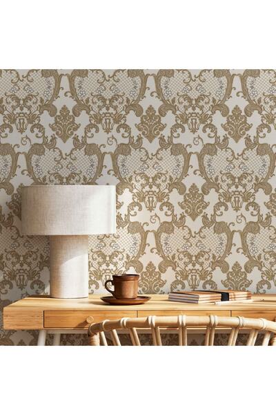 Adawall Dante 1411-5 Damask Desen Duvar Kağıdı (koyu Bej)