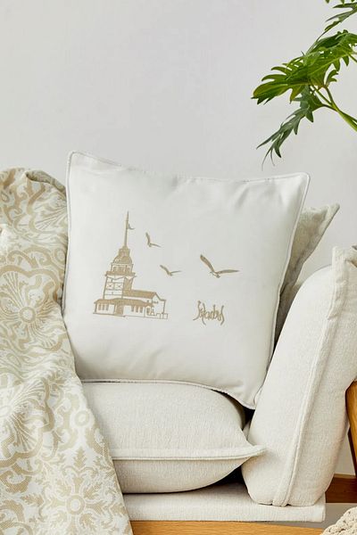 Karaca Home Pernă Aruncă Turnul Fecioarei Bej