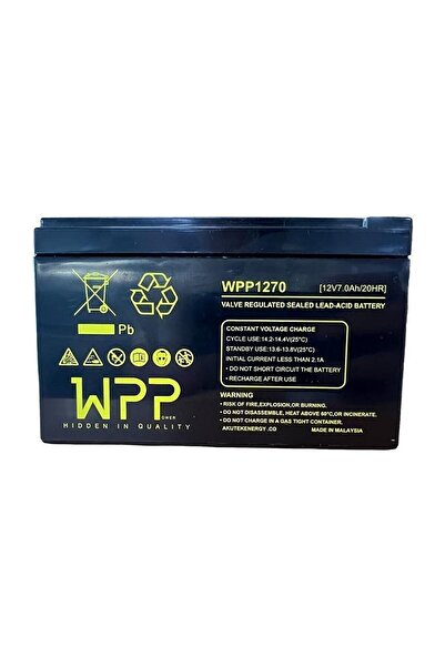 WPP Akülü Araba Aküsü Kuru Tip Bakımsız 12 V 7 Amper (yeni Üretim)--7--