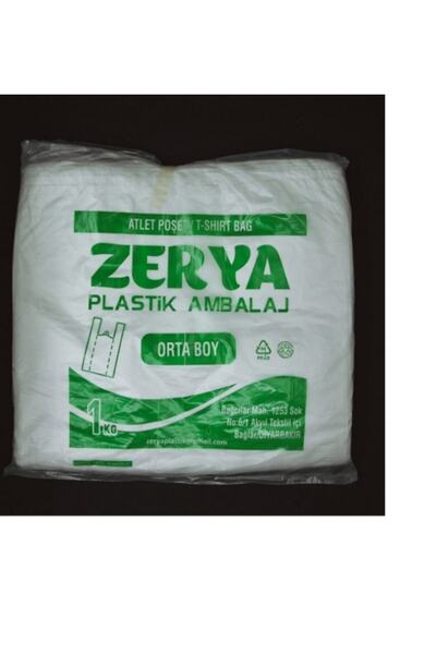 ZERYA PLASTİK Aky Ambalaj 2 Kg Beyaz Atlet Poşet Orta Boy