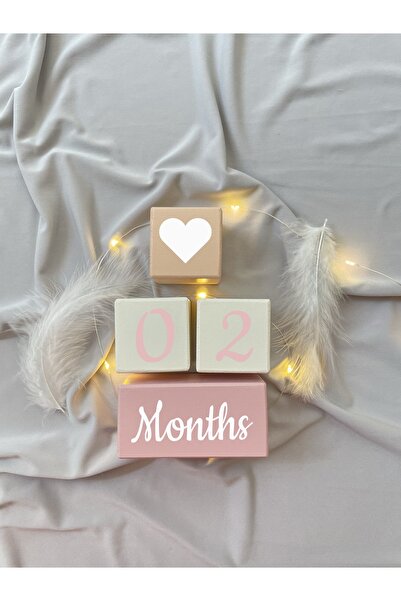 BİANNE ATÖLYESİ Pudra-somon Bebek Anı Küp Seti Fotoğraf Çekim Ve Dekor Için Ingilizce