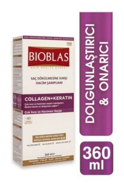 Bioblas Bıoblas Collagen+Keratın - 360 ml for Very Thin and Voluminous Hair