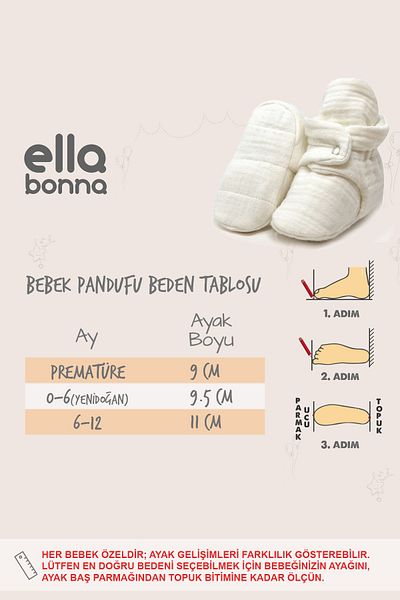 Ella Bonna Дитячі черевички з органічного бавовняного мусліну з нековзною підошвою для новонароджених Pandouf