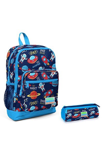 Yaygan Coral High Космічний принт Чоловічий дитячий синій шкільний рюкзак і п...