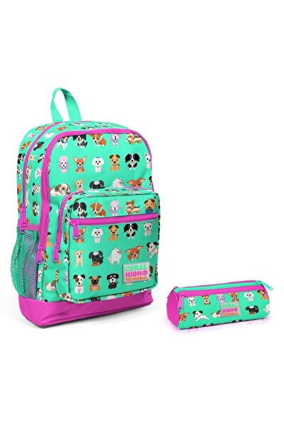 Yaygan Coral High Набір шкільних рюкзаків для цуценят - Зелений/рожевий - Дів...
