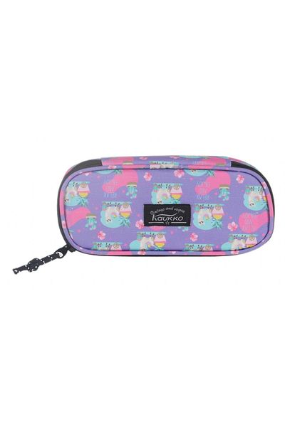 KAUKKO Nature Purple Cute Lama Τσάντα μολυβιού με ειδική θήκη