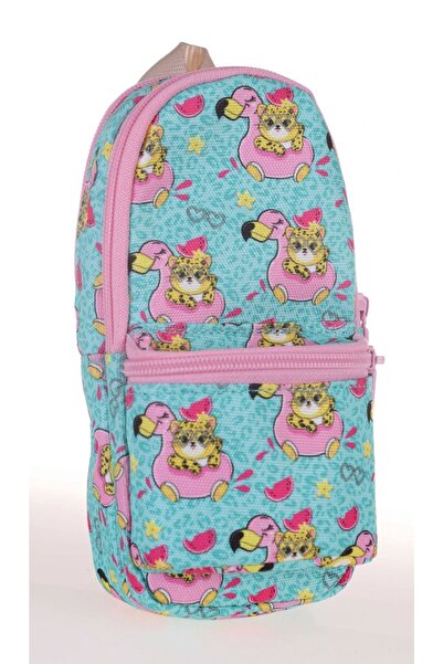 KAUKKO Geanta Nature Junior Geanta pentru creion Leu si Flamingo - Fata