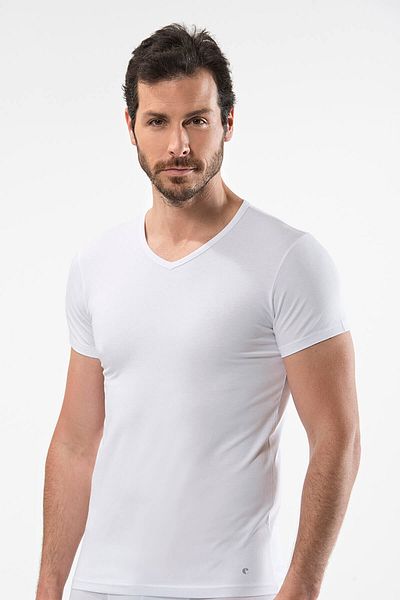 Cacharel Ανδρικό T-Shirt με λαιμόκοψη Modal Cotton Elastane