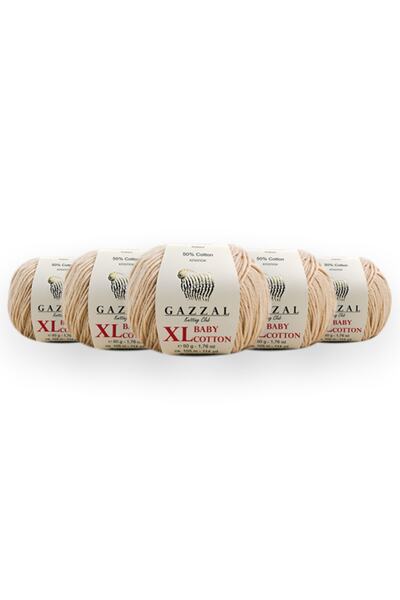 Gazzal Baby Cotton Xl 50 Gr, 5-Pack Amigurumi, Punch Needle Yarn Taka Yarn (3445 Xl)