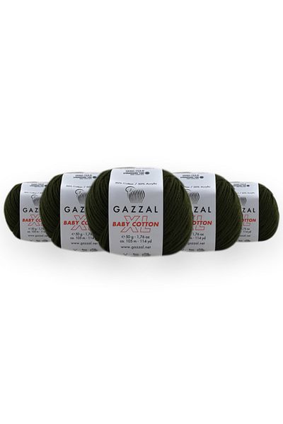 Gazzal Baby Cotton Xl 50 Gr, 5 Τεμάχια Πακέτο Amigurimi, Punch Χειροποίητο Υλικό Πλέξης Taka Yarn (3463 Xl)