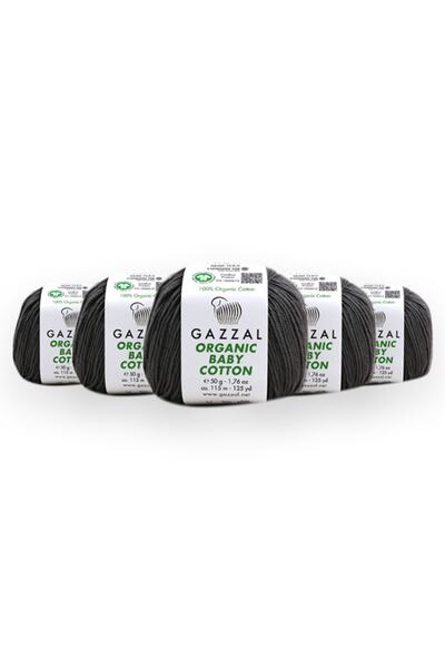 Gazzal قطن عضوي للأطفال 50 جرام، عبوة من 5 خيوط حياكة يدوية من القطن العضوي بنسبة 100%، خيوط تاكا (435 OBC)