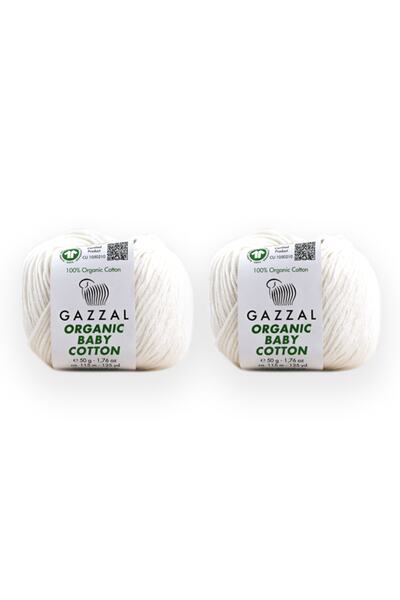 Gazzal Organic Baby Cotton 50 Gr Pack of 5 100% Organic Cotton Hand Knitting Yarn Taka Yarn (415 Obc)