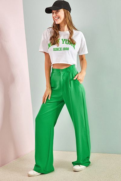 Bianco Lucci Women's Wide Leg Ayrobin Trousers 3942