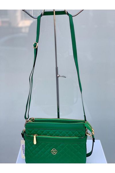 Onix Accessories Geantă crossbody cu model diamant cu trei compartimente cu fermoar