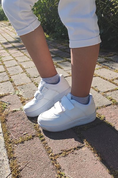 FLY STEP Pantofi sport de zi cu velcro alb pentru copii