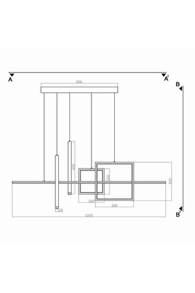 TRİOLUX Trıolux Led Avize Sarkıt Mıxte Tr1v036 Pro 120cm