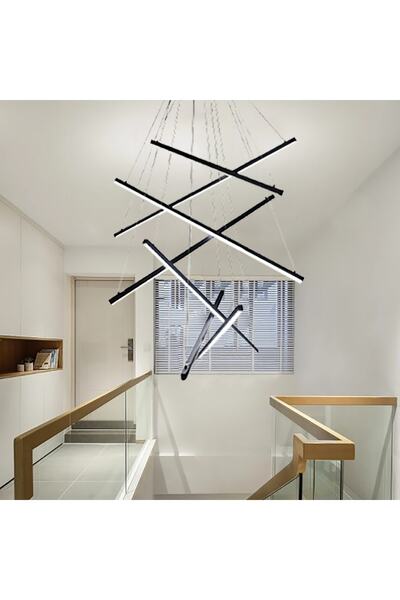 TRİOLUX Led Avize Sarkıt 7asta Trv30306 Pro 7*100cm Boya:siyah - Işık:4000k D...