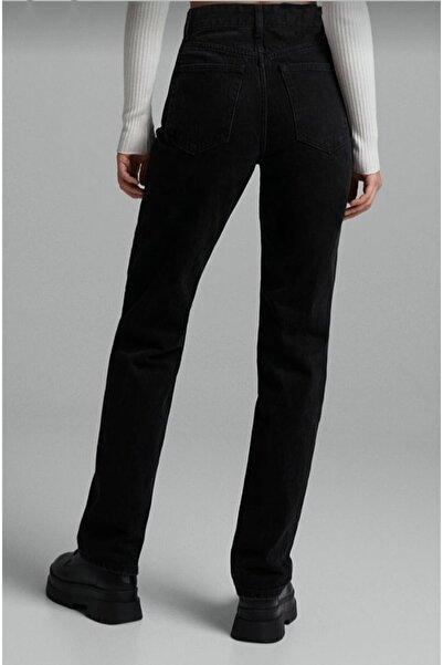 Trn JNS Diana Straight Fit Siyah Boru Paça Flare Jeans Salaş