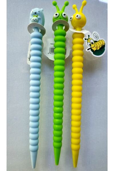 Modellino 1 دببة زرقاء - أصفر وأخضر 2 رأس كاتربيلر 3 قطع 07 قلم رصاص