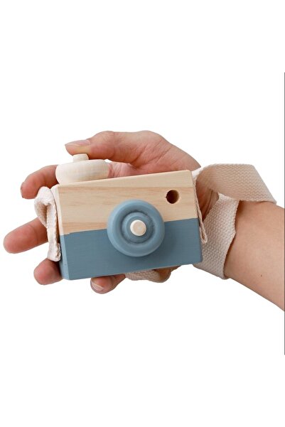 WooDanica لعبة كاميرا خشبية للديكور والتصوير Mentessori - رمادي أنثراسايت