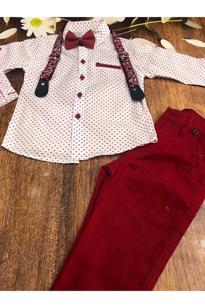 Terry Boy's Red Star Patterned Bow Tie Suit Age 1-8