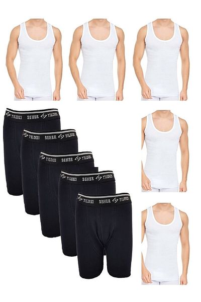HARMAN TEKSTİL Ανδρικό σετ 5 τεμαχίων Seher Star 5 Boxers 100% βαμβακερό εσώρουχο Σύνολο 10 τεμαχίων
