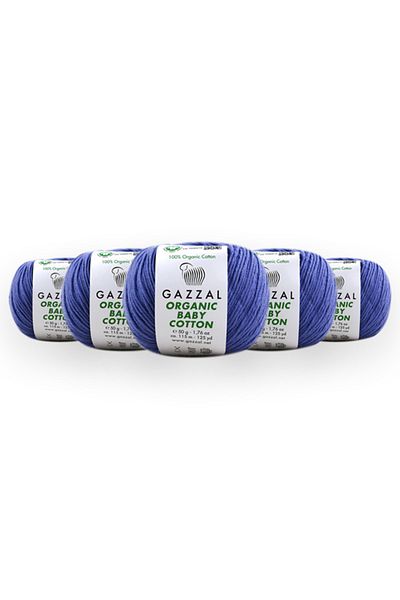 Gazzal Organic Baby Cotton 50 Gr Pack of 5 100% Organic Cotton Hand Knitting Yarn Taka Yarn (428 Obc)