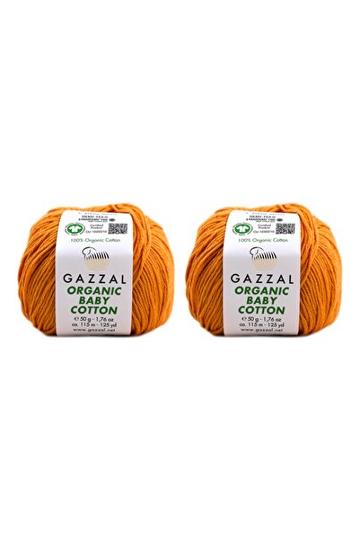 Gazzal Organıc Baby Cotton 50 Gr 5'li Paket %100 Organik Pamuk El Örgü Ipligi Taka Yarn (418 Obc)