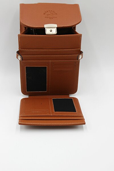 Fiyaka Wp-1010 Men's Lockable Vertical Hand Bag Brown