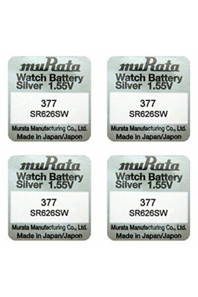 MURATA Silver 1,55v 377 Sr626w Saat Pili 4 Adet