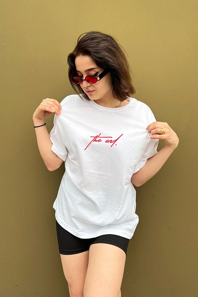 Donna Tocca The End Printed Oversize T-shirt Unisex