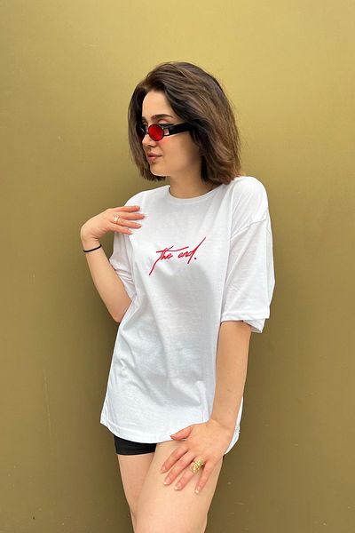 Donna Tocca The End Printed Oversize T-shirt Unisex