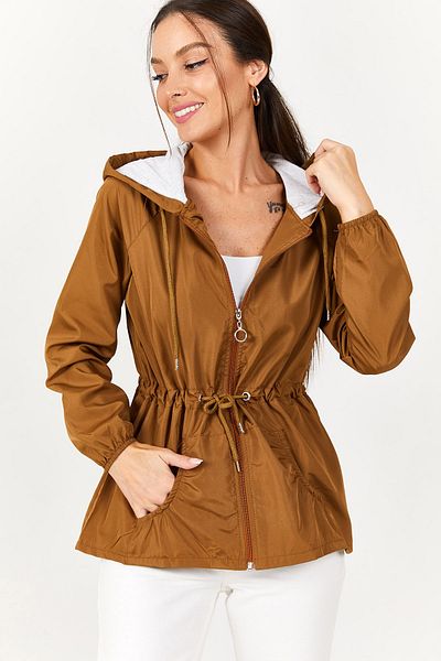 armonika Regenjacke - Braun - Zweireihig