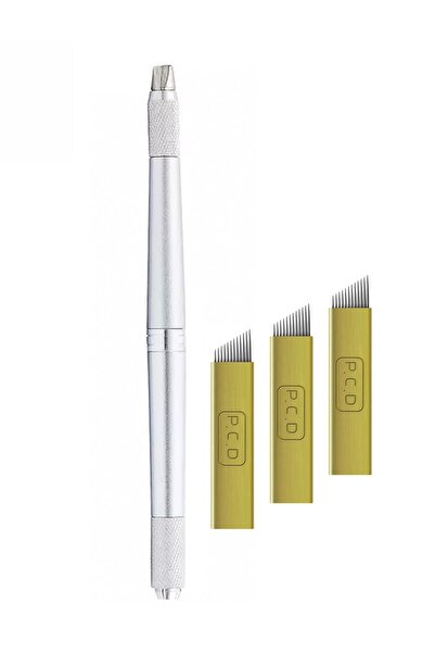 Face Deep Microblading Kalemi 3 Başlıklı 3 Yedek Iğneli Manuel Kalıcı Makyaj ...