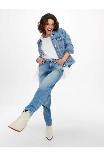 ONLY Onlsafe Carolıne Oversıze Blue Dnm Jkt