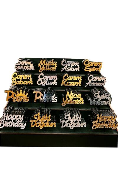 MONO GRUP Mono Desıgn Pleksi Standlı Set _ Pasta Süsü Yazı Ve Rakamlar