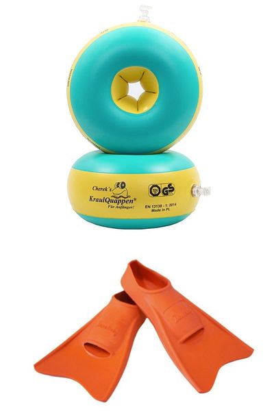 Myminibaby Beginner Level Swimming Sleeve-short Orange Sea Pool Children's Swimming Flippers 24-26