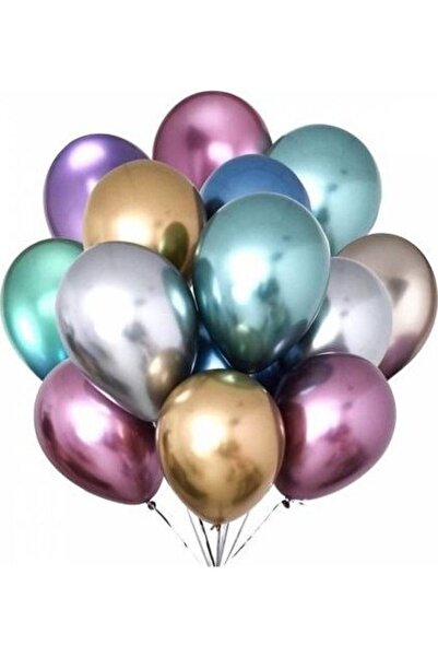 Happyland بالون كروم مختلط الألوان - 10 قطع