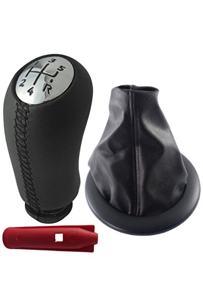 AutoAll Renault Megane 2 Nikalaj Deri Vites Topuzu Siyah Vites Körük Takı