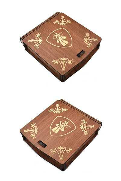 anahtarlıksepeti Couple Playing Kafkas Circles Necklace Earring Set