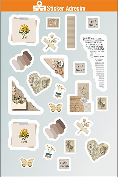 Sticker Adresim Love Sticker Etiket Seti