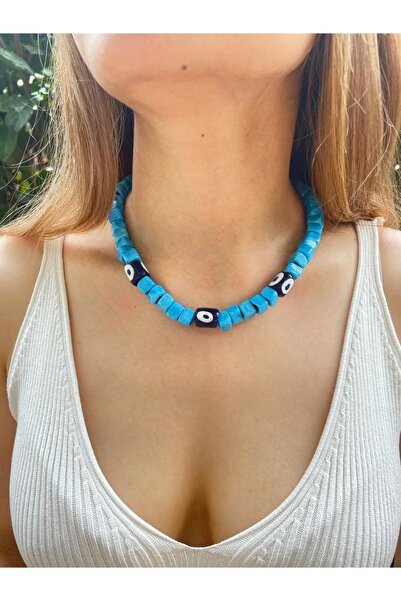 wanwa aksesuar قلادة عين الشر الزرقاء ميلاس للنساء