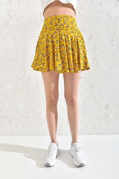 Everest Woven Viscose Elastic Skirt with Meter Printed Shorts