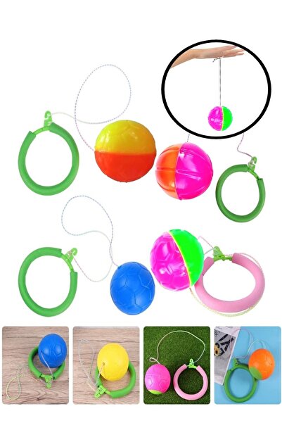 nesoedu Nostaljik Oyuncak 3 Adet İpli Zıpzıp Top Parmağa Takılan At Tut Top