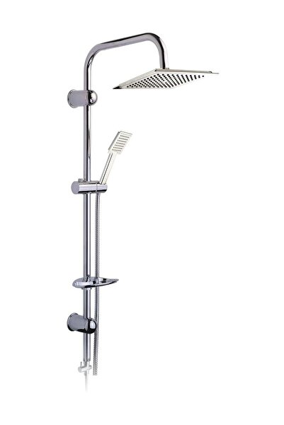 FAUMIX Modamix Dubai Model Krom Renkli Kare Tepe Duş Seti