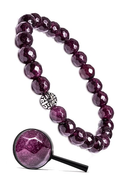 Tesbih Atölyesi Certified Silver Apparatus Faceted Natural Lal Garnet Garnet Stone Bracelet