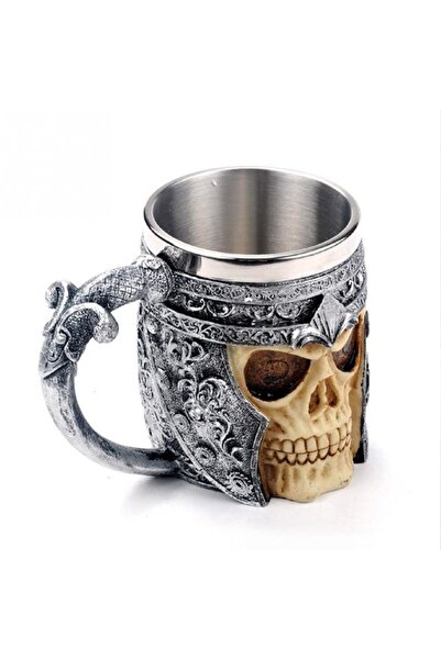 keyfim shop Şövalye Kurukafa Kabartmalı Kupa Bardak