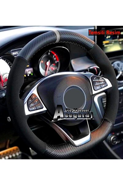 Asegaraj Vw Passat B8-b8,5 Uyumlu Alkantara Dikmeli Direksiyon Kılıfı Alcanta...